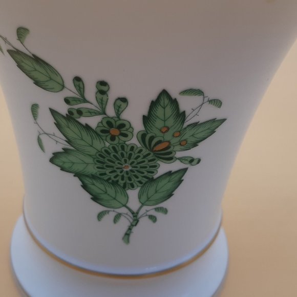 White and Green Herend Vase From Hungary - Picture 9 of 11